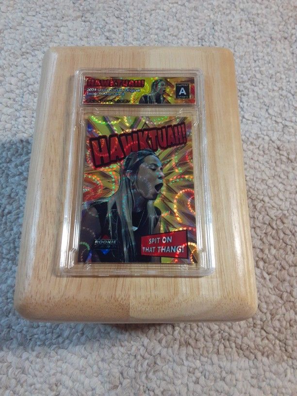 HALIEY WELCH (Hawktuah Girl) RC Slab Gold Swirl REFRACTOR Original Art Novelty Card