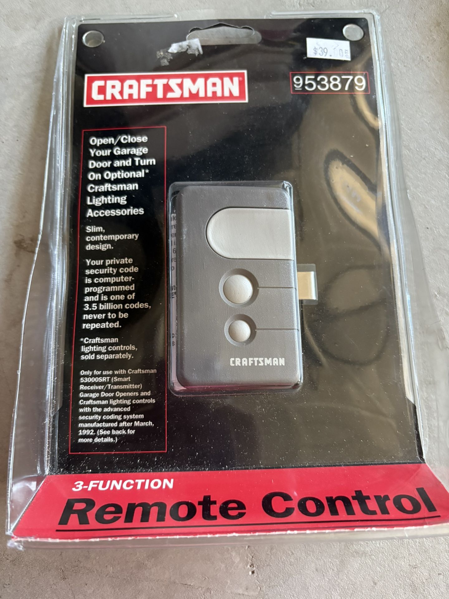 Craftsman 3 Function Garage Door Remote Control 953879 NEW Sealed Box