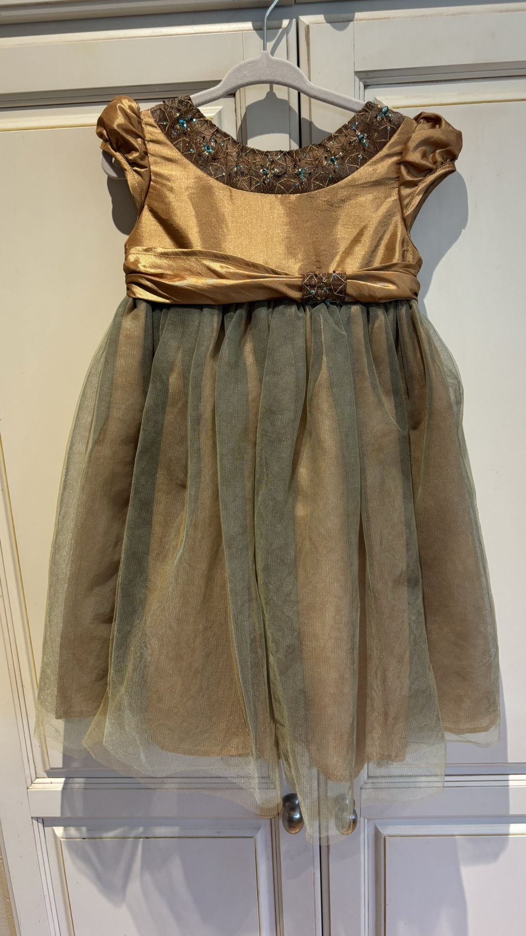 Maggie Bloom Size 2T green gold dress