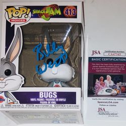 BILLY WEST SIGNED AUTOGRAPHED BUGS BUNNY SPACE JAM FUNKO POP #413 JSA COA RARE!