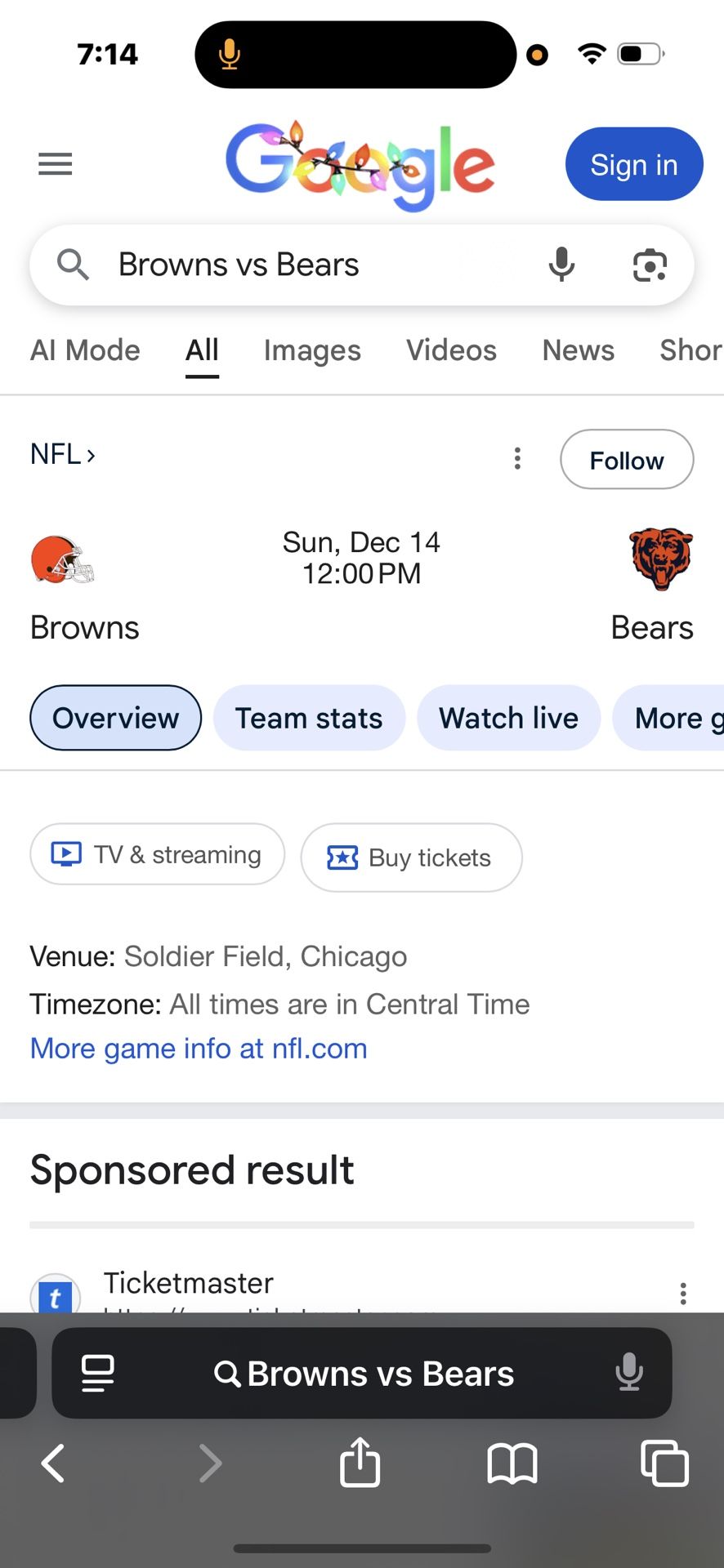 CHICAGO BEARS TICKETS