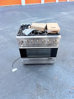 DURO 36-in 6 burners 5.5-cu ft Convection Oven Freestanding Natural Gas (Stainless Steel)