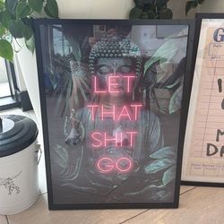 “Let that shit go” poster (framed) - color black