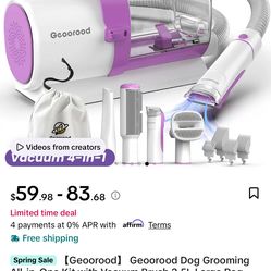 Pet grooming kit and vacuum