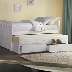 Twin Over Twin Trundle Bed On Sale( Mattresses Not Included) 