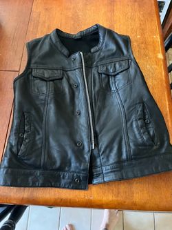 Woman’s Leather Vest Motorcycle