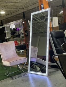 Brand New Standing Led Floor Mirror.  Light Changes Color. 
