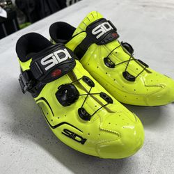 SIDI Kaos Road Cycling Shoes Bike Bicycle Shoes Yellow Fluo Size 43 Used