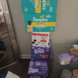 Boxes Of Luvs,Huggies,Pampers 