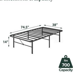 Brand New Zinus Rumi 14in Twin Metal Bed Frame, Heavy Duty. Russell/Boulder Area