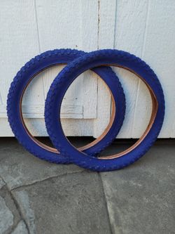 NEW Bicycle Bmx 20" Tires Solid Blue 20x2.125