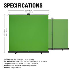 Elgato XL Green Screen - Retractable / Collapsible / Portable