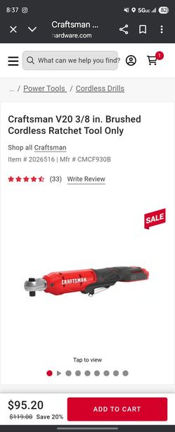 New In Box Craftsman 20v Ratchet 