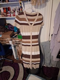 Brown stripe dress
