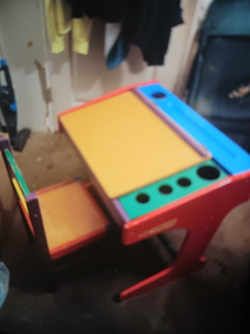 Vintage Learning Curve Children's Desk And Chair 