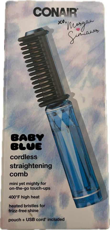 Brand New-in-Box Conair xo, Morgan Simianer Baby Blue Cordless Straightening Comb