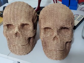 Halloween Way To Celebrate Faux Rattan Skull