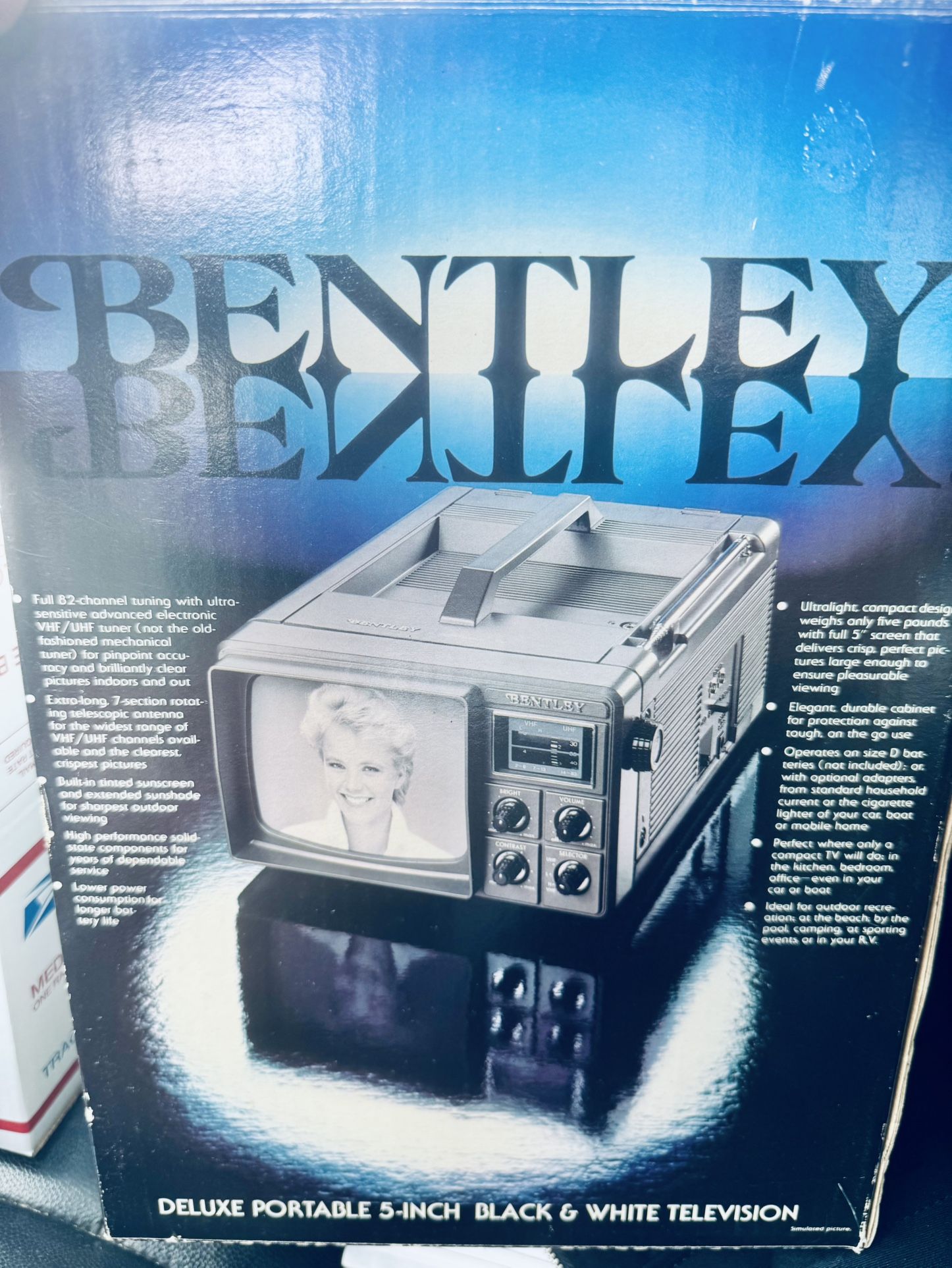 Vintage Bentley Portable  TV From The 80s. Still Boxed
