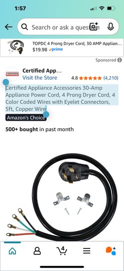 Appliance power cord