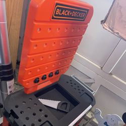 Black decker working station with lots of tools and accessories 
