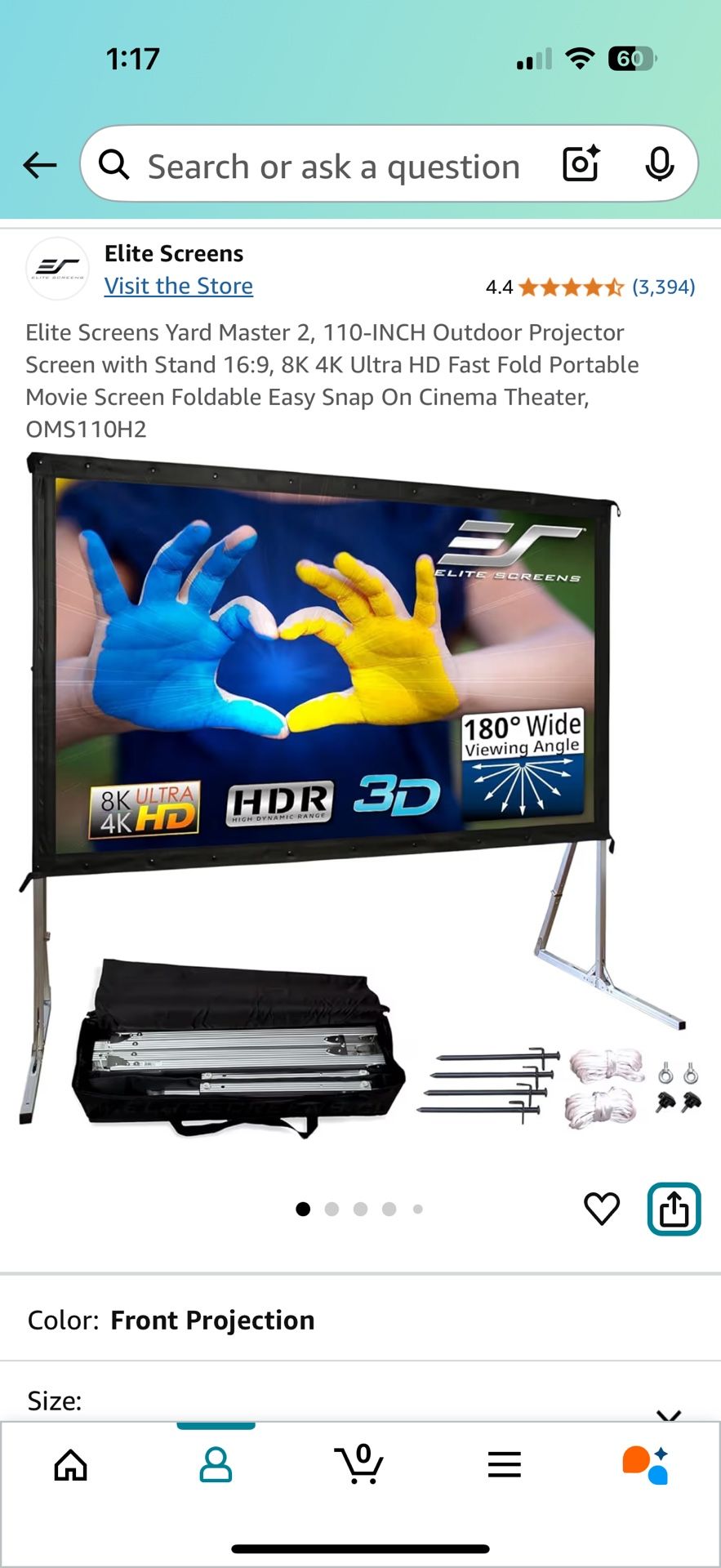 Outdoor Movie Screen 110"