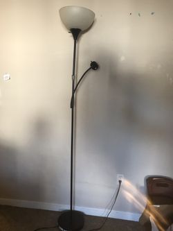 Combo Floor Lamp with Adjustable Reading Lamp - Black