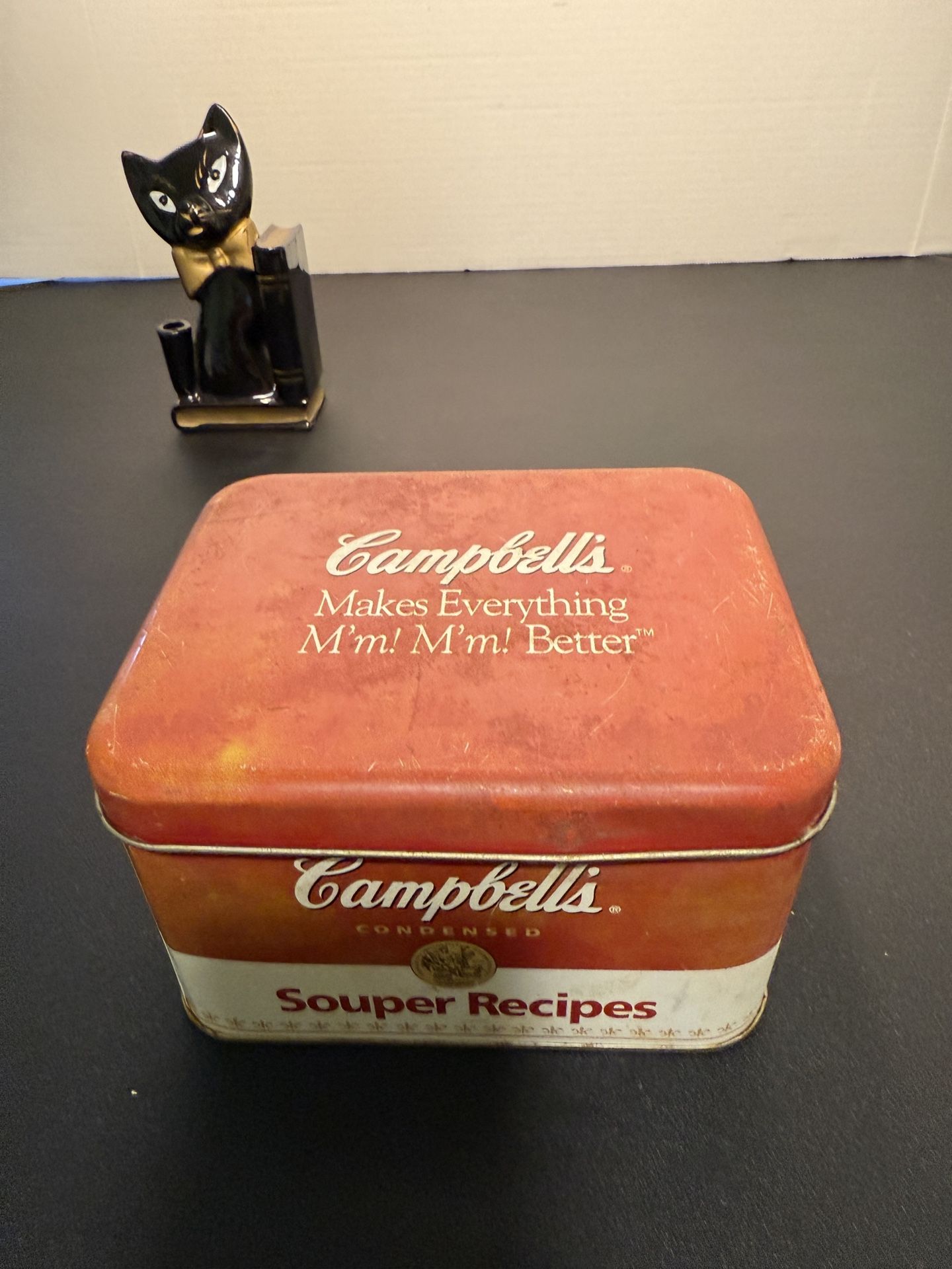 Campbell’s Soup Souper Recipes Vintage 1950s Red Tin Box, 5x5x4.75” 