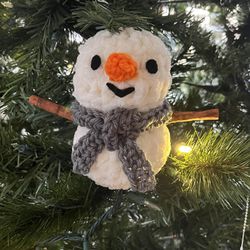 Cute Handmade Crochet Snow Man 