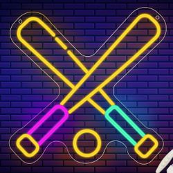 Baseball Neon Sign, Wootfairy Led Sport Neon Signs for Wall Decor, Dimmable Neon Light for Man Cave & Game Room Decor, Bedroom, Bar Club, Sports decor