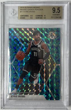 2019-20 Panini Mosaic Choice Peacock #11 Kyrie Irving BGS 9.5 Nets SSP Prizm