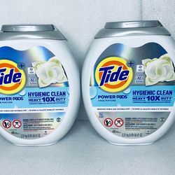 lot of 2 new - tide power pods hygienic clean heavy 10x duty, 96 count total