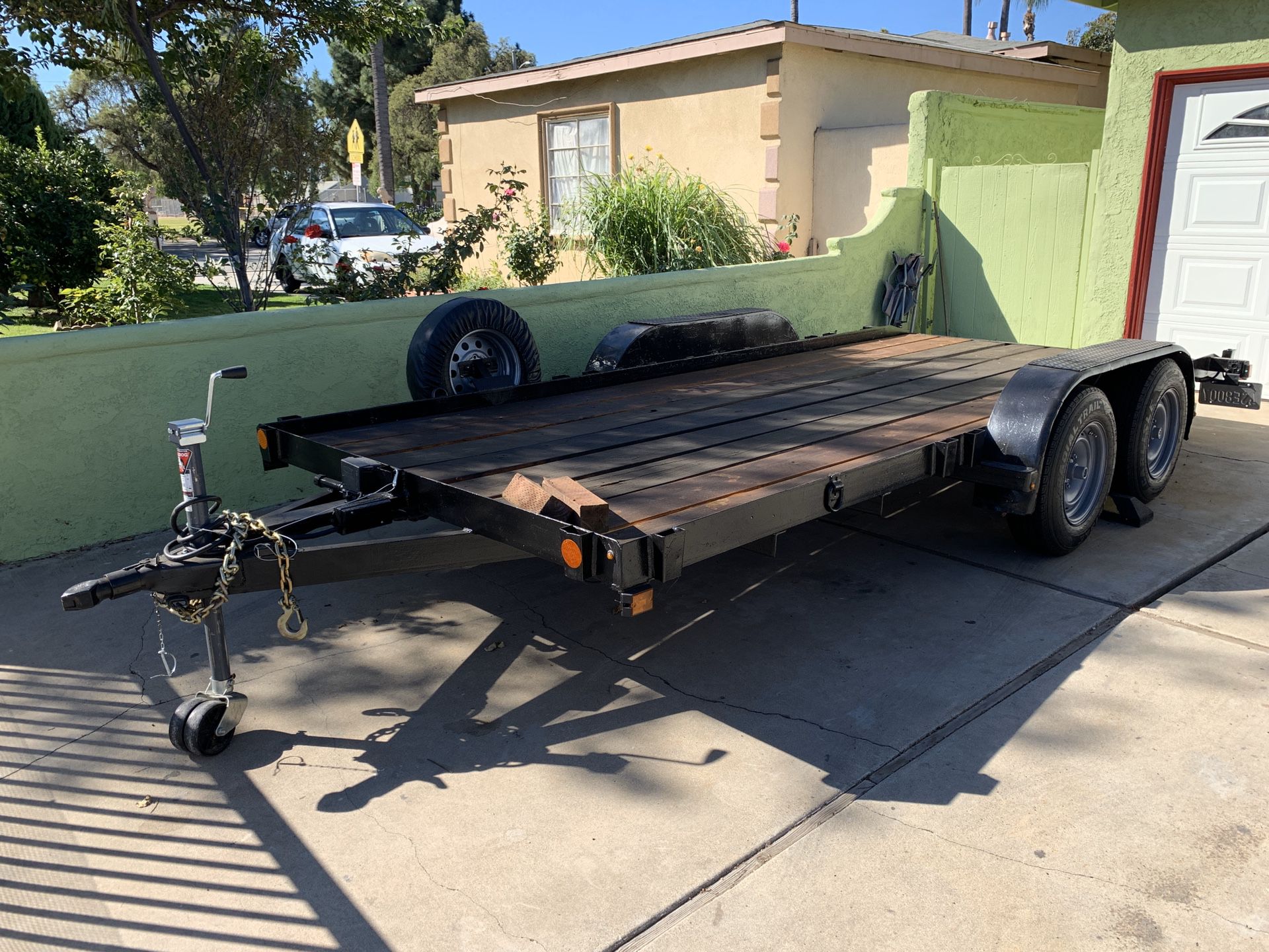 Trailer car hauler 16 ft cargo flat bed