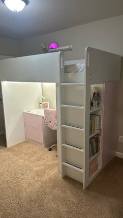 Ikea SMÅSTAD Twin Loft Bed and chair
