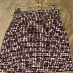 Tweed Pearl Button Mini Skirt | Size S | Chic Editor-Inspired Elegance