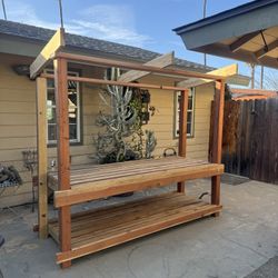 Custom Pottery Tables , Benches , Garden Beds And More 