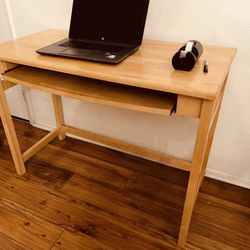 Desk Solid Wood With pull Out Shelf Modern  Minimalist 40” Wide 