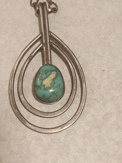 Vintage Gurdal sterling turquoise pendant