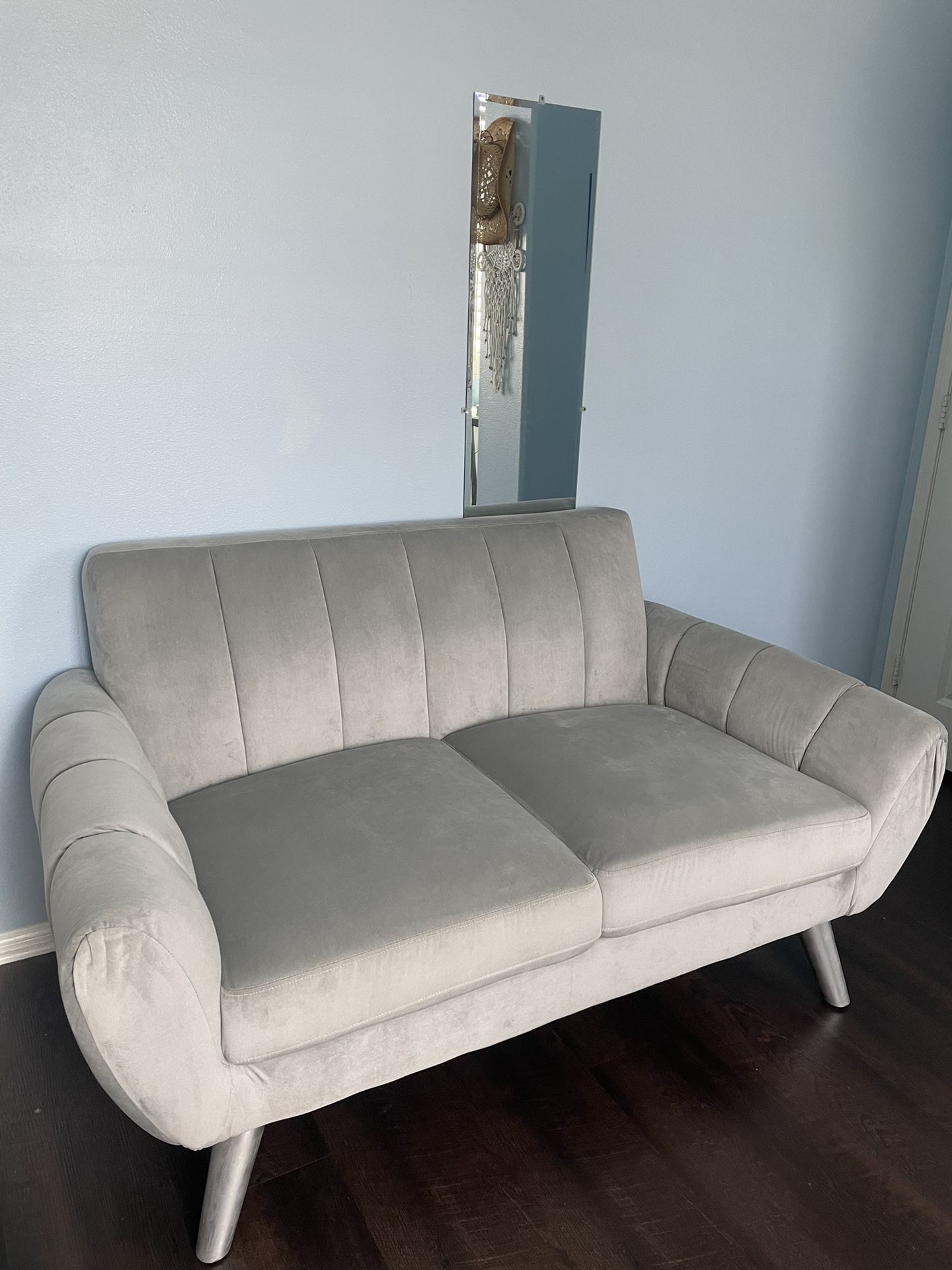 Light Grey Suede Couch