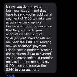 BE AWARE OF SCAM ON ZELLE PAYMENTS