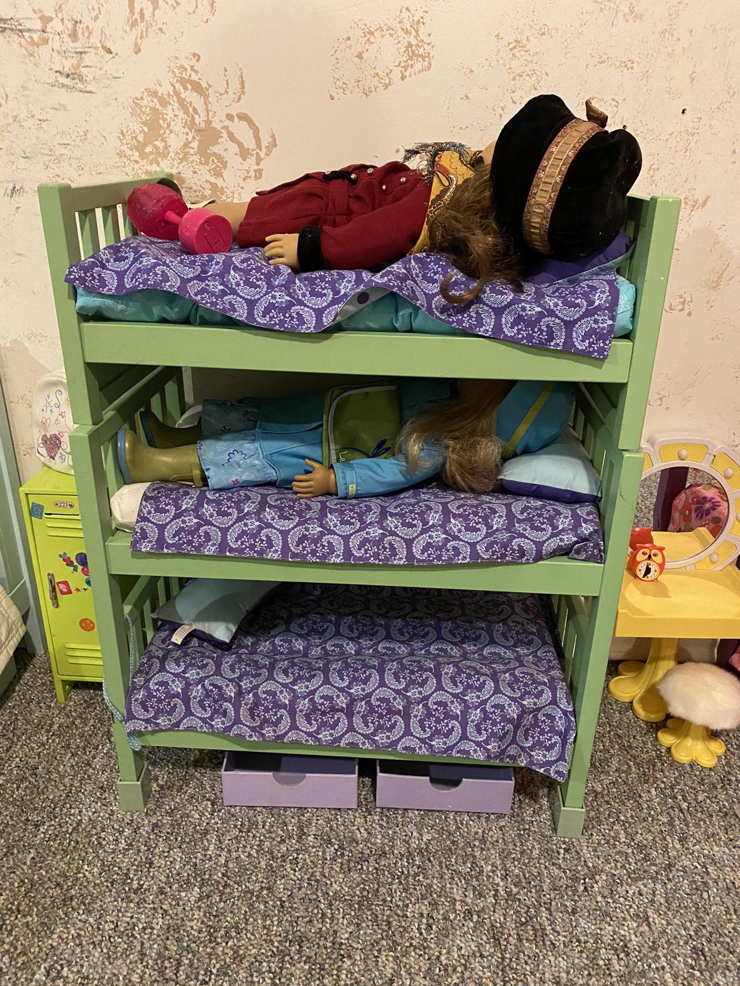 American Girl Doll Triple Bunk Beds Camp Set