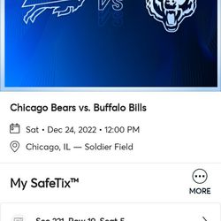 2 Bears Tickets For Sale$300 for Pair - Bills vs Bears Dec 24th @ Noon  Thumbnail