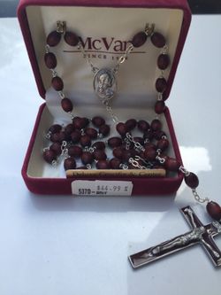 mcVan genuine wood beads rosary