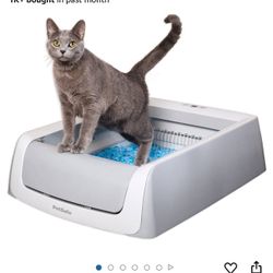 PetSafe ScoopFree Crystal Pro Self Cleaning Litter Box, Automatic Cat Litter Box - Comes with 1 Disposable Crystal Litter Tray (Grey, Uncovered)