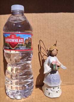 Happy Birthday Angel with metal wire wings