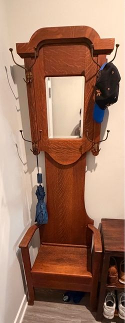 Antique Entry Way Chair w/ Mirror