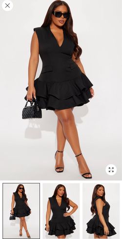 Black ruffle dress