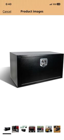Black Steel Underbody Truck Tool Box; Caja de herramienta