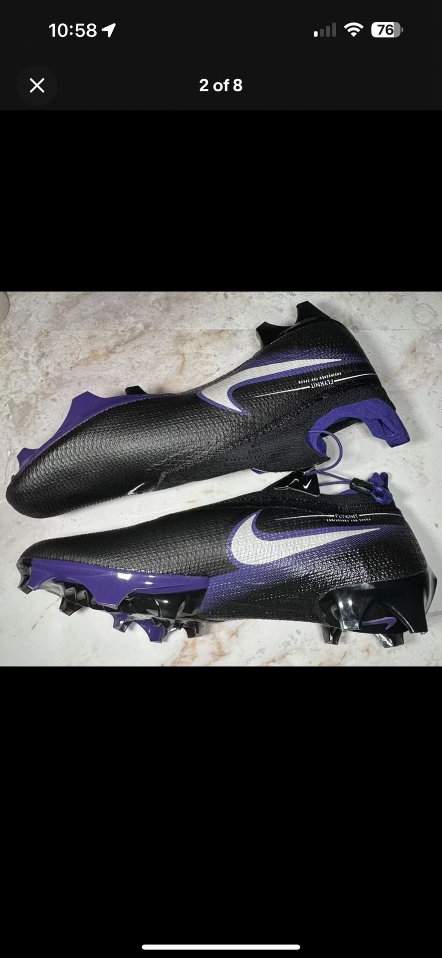 Nike Vapor Edge Speed 360 Black Purple Football Cleats Men  display picture 3