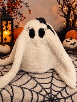 Pottery Barn Ms. Gus the Ghost Pillow 11x13 Ivory Halloween