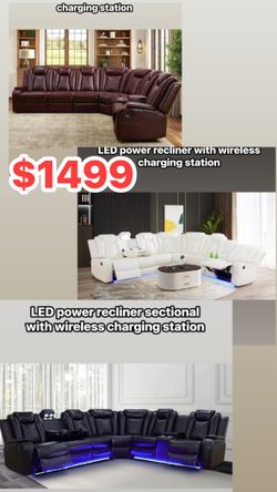 Led Power recliner Sectional
